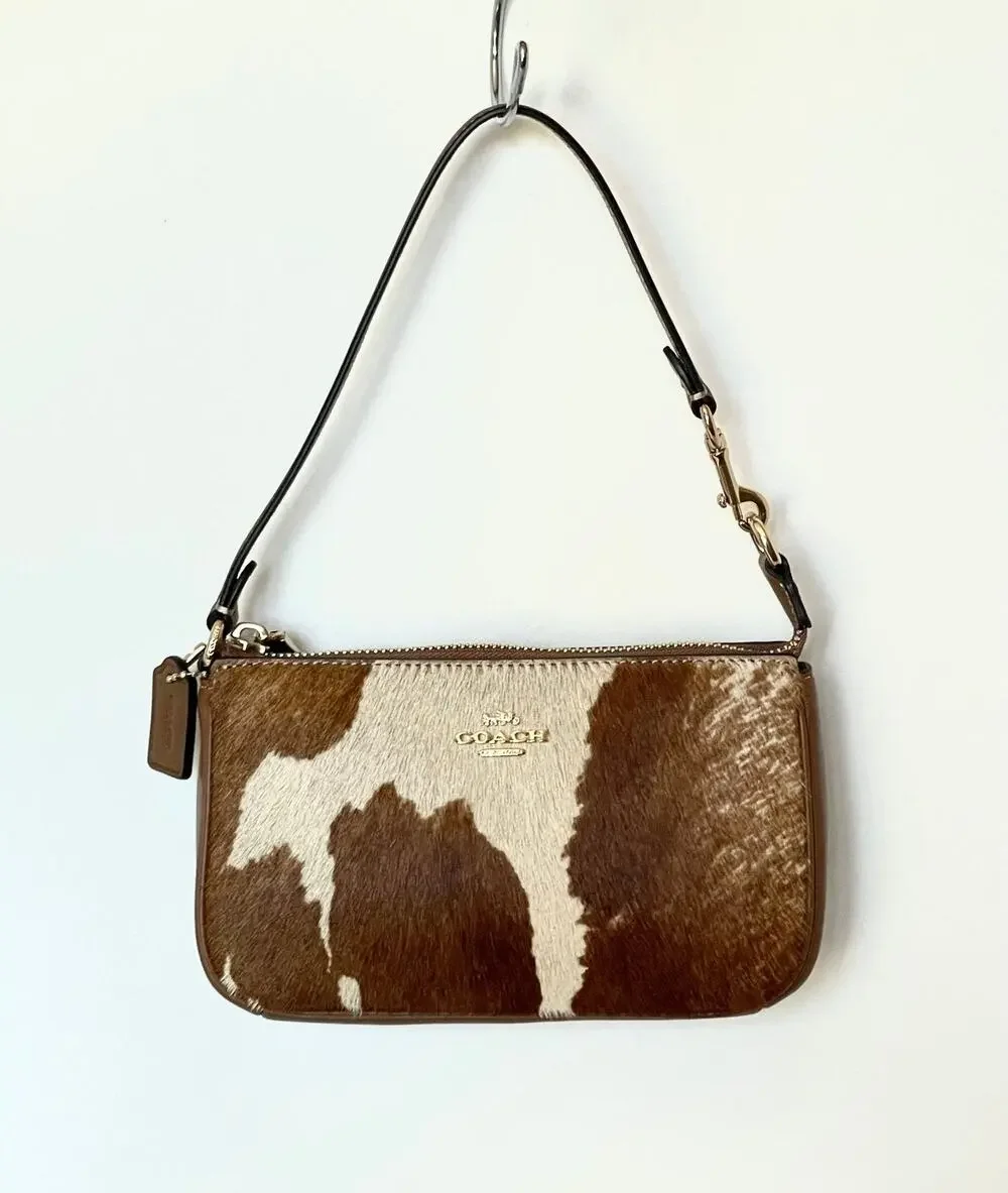 Coach Nolita 19 Wristlet Haircalf Cow Print Leather CDW34